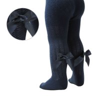 T170-N: Navy Tights with Bow (2-5 Years)